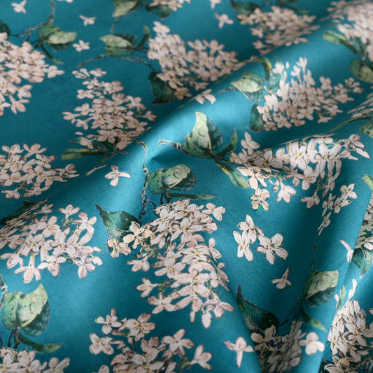 Alice and the Garden of talking Flowers - Liberty Fabric  - Turquoise