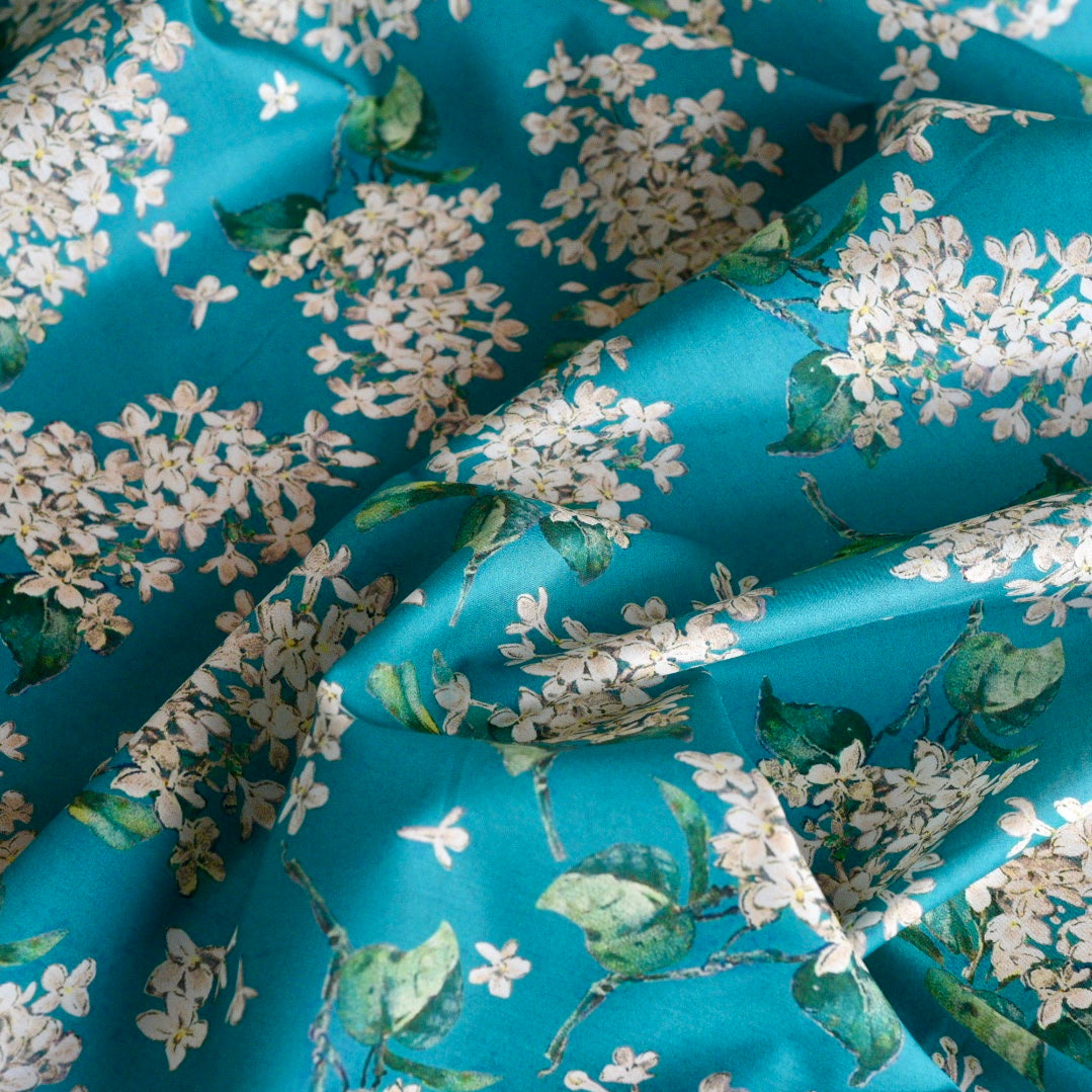 Alice and the Garden of talking Flowers - Liberty Fabric - Turquoise