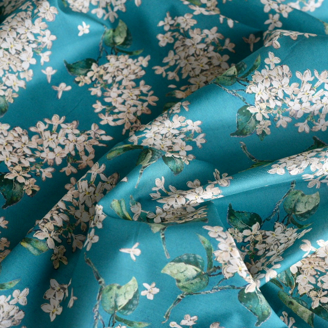 Alice and the Garden of talking Flowers - Liberty Fabric  - Turquoise