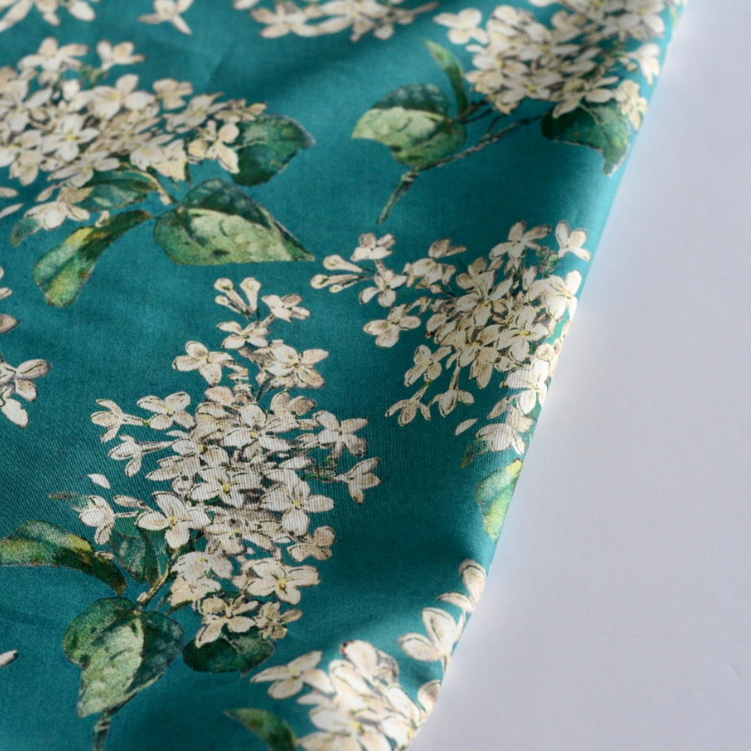 Alice and the Garden of talking Flowers - Liberty Fabric  - Turquoise