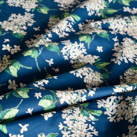 Alice and the Garden of talking Flowers - Liberty Fabric - Navy